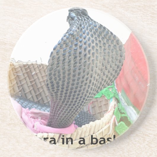 Dessous De Verre En Grès Cobra dans un panier Prêt à cracher le feu (Devant)