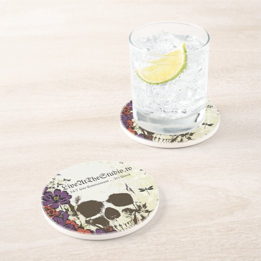 Dessous De Verre En Grès Cocaster de Skull et Flowers (Côté)