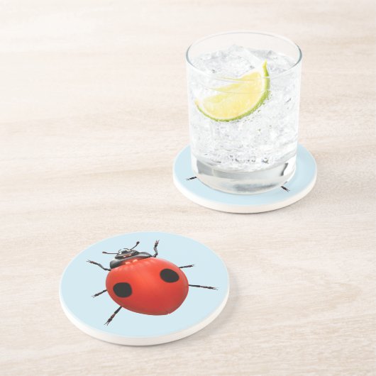 Dessous De Verre En Grès Coccinelle Chanceuse (Côté)