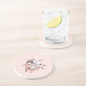 Dessous De Verre En Grès Coccinelle noire rose blush (Côté)