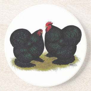 Dessous De Verre En Grès Cochins Black Bantam Paire