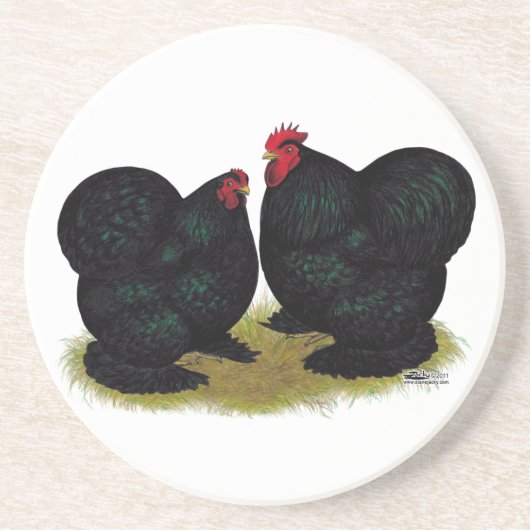 Dessous De Verre En Grès Cochins Black Bantam Paire (Devant)