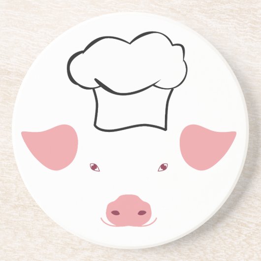 Dessous De Verre En Grès Cochon Chef (Devant)