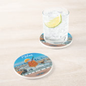 Dessous De Verre En Grès Cocktail Spritz sur une table avec vue sur Milan (Côté)