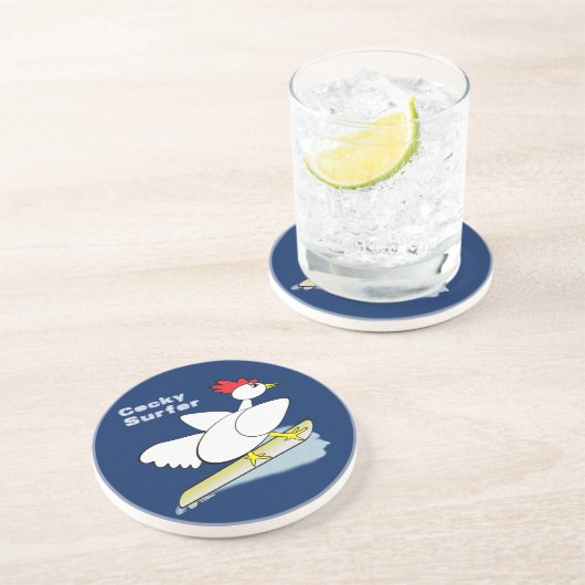 Dessous De Verre En Grès Cocky Surfer (Côté)