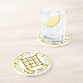 Dessous De Verre En Grès CODE ASTRAL / CARRÉ MAGIQUE 33, blanc (Côté)