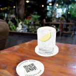 Dessous De Verre En Grès Code QR du logo de l'entreprise<br><div class="desc">Personnalisez et ajoutez votre entreprise,  votre logo,  votre nom ou votre texte. Ajoutez l'URL/le lien de votre site Web d'entreprise. Lettres noires. Si vous voulez que le coussin ne contienne pas de texte,  utilisez votre touche back-space pour supprimer.</div>