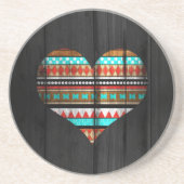 Dessous De Verre En Grès Coeur aztèque (Devant)