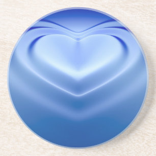 Dessous De Verre En Grès Coeur bleu