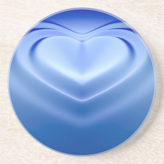 Dessous De Verre En Grès Coeur bleu (Devant)