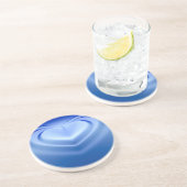 Dessous De Verre En Grès Coeur bleu (Côté)