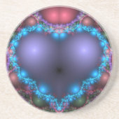 Dessous De Verre En Grès Coeur bleu (Devant)