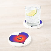 DESSOUS DE VERRE EN GRÈS COEUR COLORÉE (Côté)