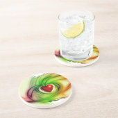 Dessous De Verre En Grès Coeur d'art moderne, cadeaux motifs d'amour chic p (Côté)