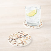 Dessous De Verre En Grès Cœur de grain de café d'abord café (Côté)