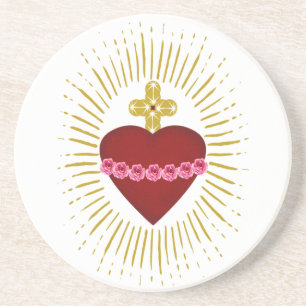 Dessous De Verre En Grès Coeur de Marie