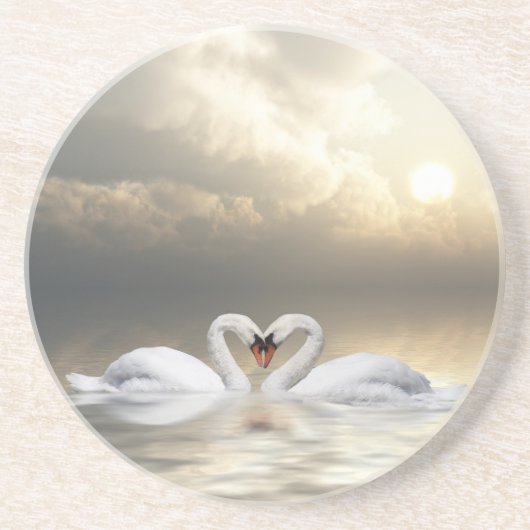 Dessous De Verre En Grès Coeur des cygnes (Devant)
