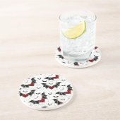 Dessous De Verre En Grès Coeur d'Halloween avec ailes de chauve-souris noir (Côté)