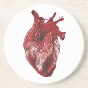 Dessous De Verre En Grès Coeur en santé rouge