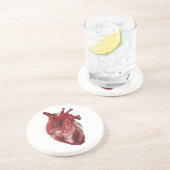 Dessous De Verre En Grès Coeur en santé rouge (Côté)