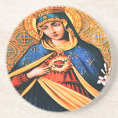 Dessous De Verre En Grès Coeur immaculé de Marie (Devant)