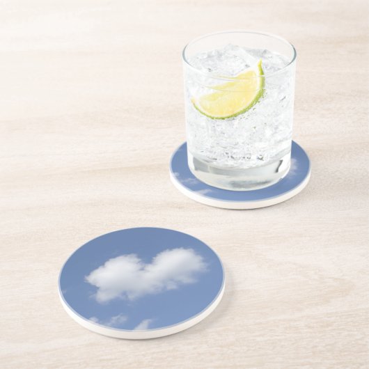 Dessous De Verre En Grès Coeur nuageux (Côté)