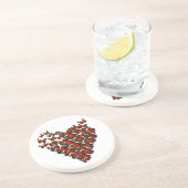 Dessous De Verre En Grès Coeur papillon (Côté)