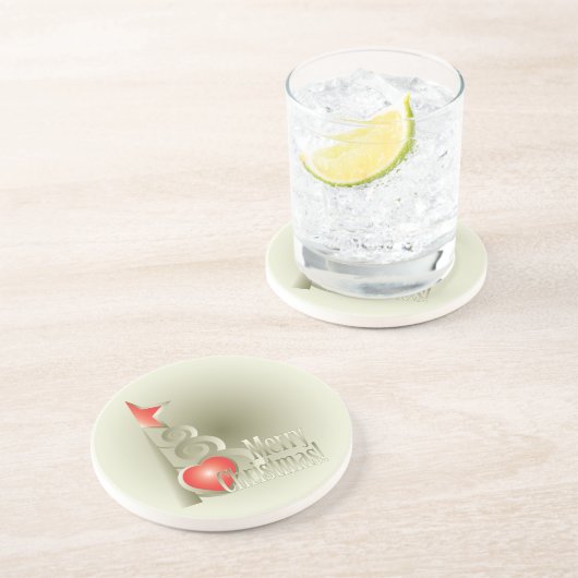 Dessous De Verre En Grès Coeur pour Noël (Côté)