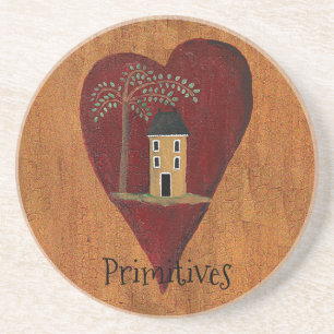 Dessous De Verre En Grès Coeur primitif customisé