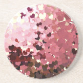 DESSOUS DE VERRE EN GRÈS COEUR ROSE (Devant)