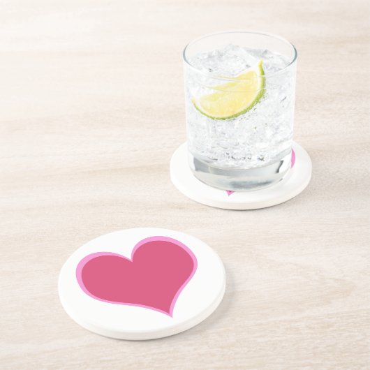 Dessous De Verre En Grès Coeur rose Bevert Coaster (Côté)