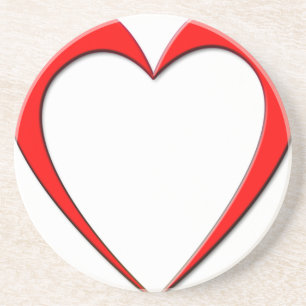 Dessous De Verre En Grès Coeur rouge