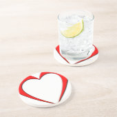 Dessous De Verre En Grès Coeur rouge (Côté)