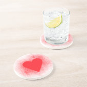 Dessous De Verre En Grès Coeur rouge (Côté)