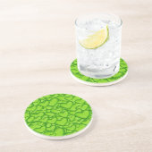 Dessous De Verre En Grès Coeurs 3D Texture vert Motif-68689 (Côté)