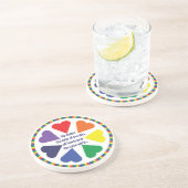 Dessous De Verre En Grès Coeurs arc-en-ciel (Côté)