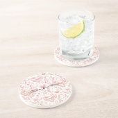 Dessous De Verre En Grès Cœurs blancs roses (Côté)