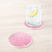 Dessous De Verre En Grès Cœurs blancs roses Anniversaire (Côté)