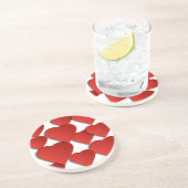 Dessous De Verre En Grès Coeurs d'amour rouges (Côté)