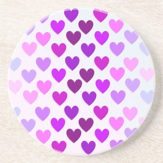 Dessous De Verre En Grès cœurs d'amour valentin romantique monochrome (Devant)