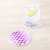 Dessous De Verre En Grès cœurs d'amour valentin romantique monochrome (Côté)