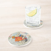 Dessous De Verre En Grès Cœurs de Lapin Blanc Alice Classique (Côté)
