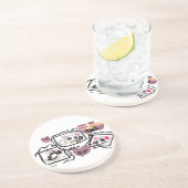 Dessous De Verre En Grès Cœurs de Samoyède (Côté)