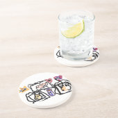 Dessous De Verre En Grès cœurs de Welsh Corgi (Côté)