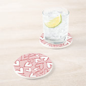 Dessous De Verre En Grès Coeurs épars (Côté)