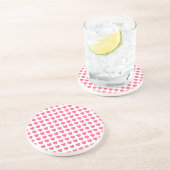Dessous De Verre En Grès Coeurs Polka (Côté)