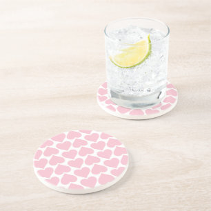 Dessous De Verre En Grès Coeurs roses Motif, Romantique, Amour