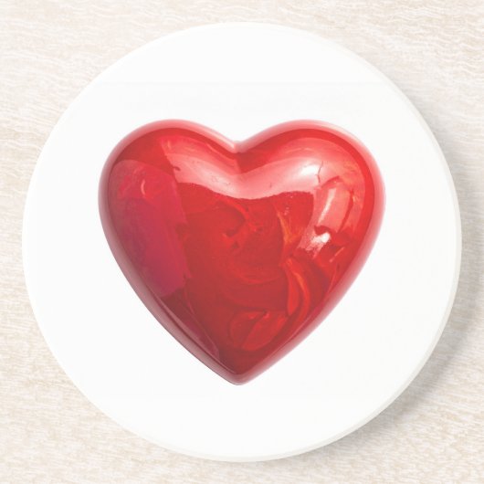 Dessous De Verre En Grès Cœurs rouges (Devant)