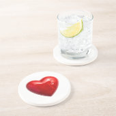 Dessous De Verre En Grès Cœurs rouges (Côté)