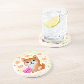Dessous De Verre En Grès Coeurs Shiba Inu mignons | Pour Amoureux des chien (Côté)